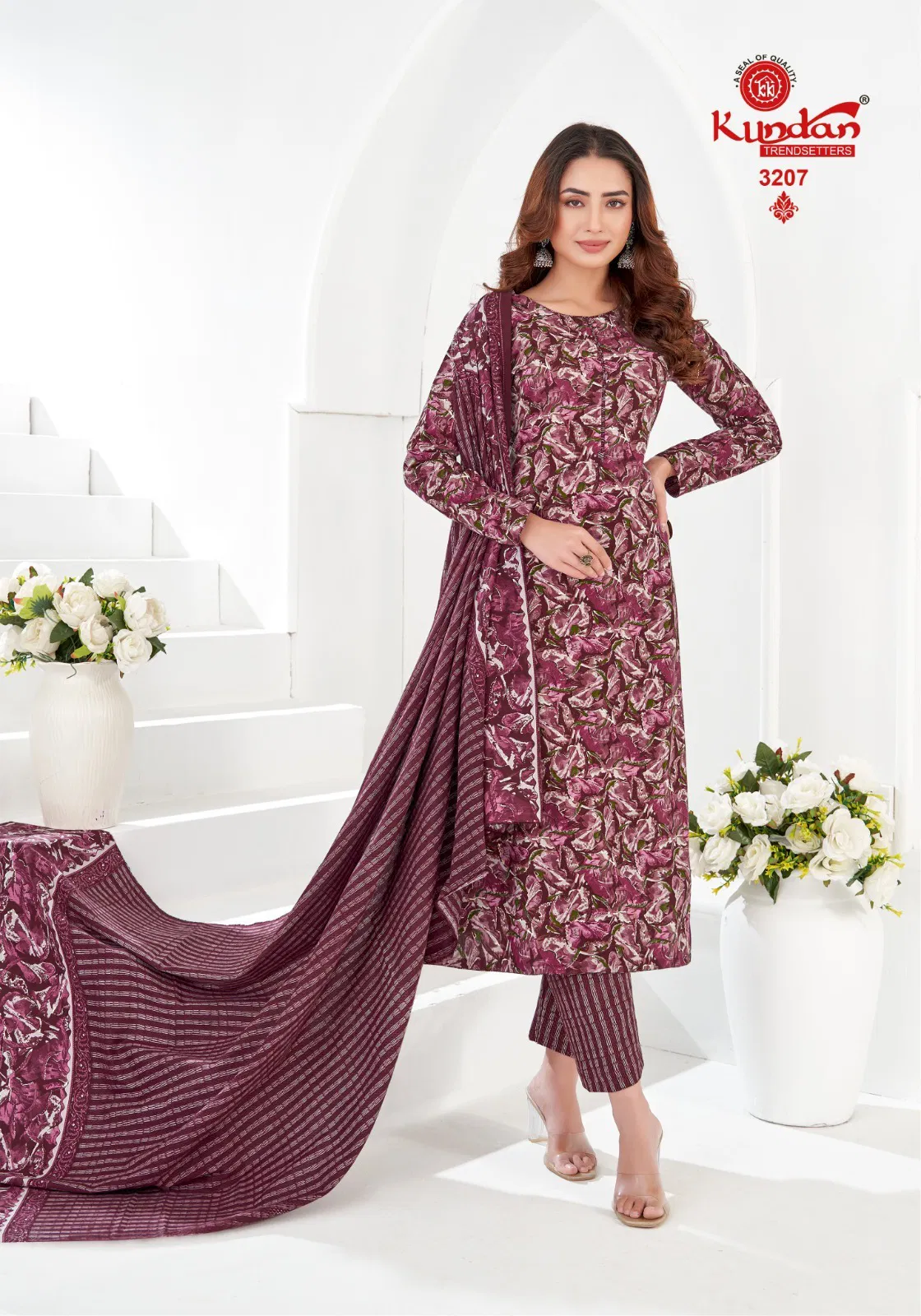 k4u Vol 32 By Kundan Pure Cotton Wholesale Kurti With Bottom Dupatta In India